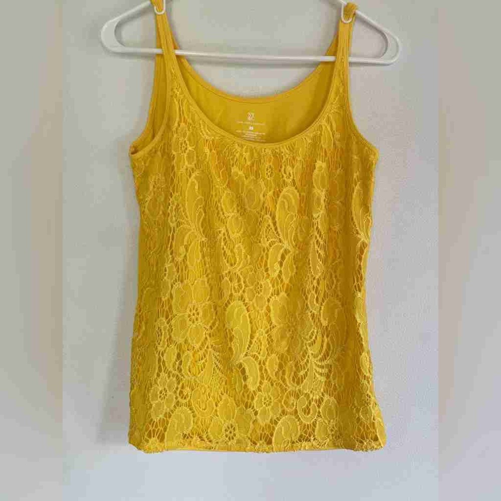 Yellow Lace Tank Top